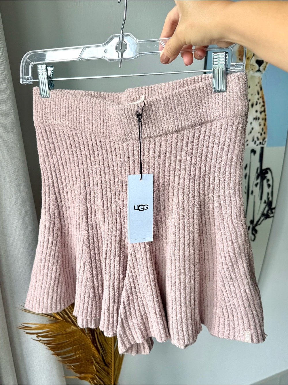 UGG Women's Jodee Lite High Waisted Cozy Knit Shorts Pink Mauve Size Small